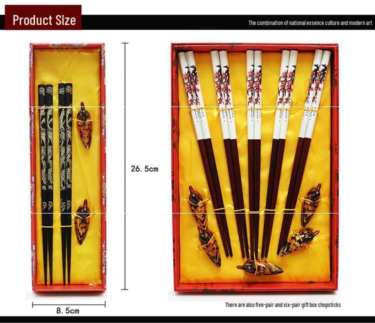 Dragon Pattern Wooden Chopsticks - Ideal for Business, Weddings, Travel, and Special Occasions