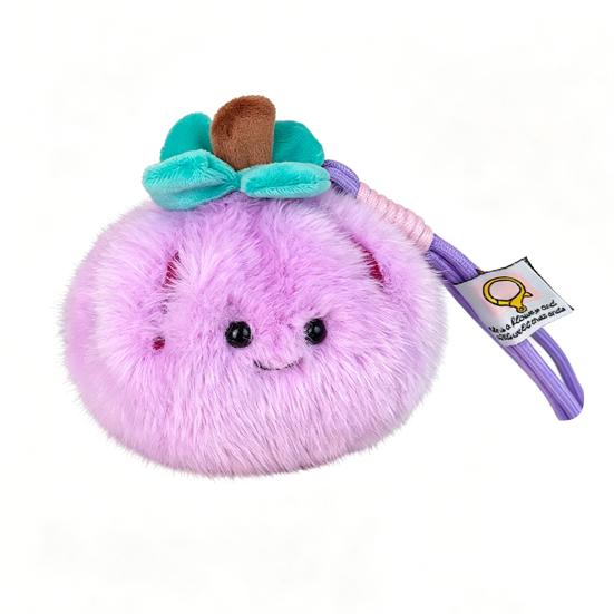 

Peelable Fruit Plush Keychain 3.54-Inch Stuffed Toy for Kids Adults Cute Orange Lemon Durian Shape Interactive Stress Relief Toy фіолетовий