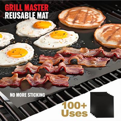 1-10pcs Non Stick BBQ Grill Mat 40*33cm Baking Mat BBQ Tools Cooking Grilling Sheet Heat Resistance Easily Cleaned Kitchen
