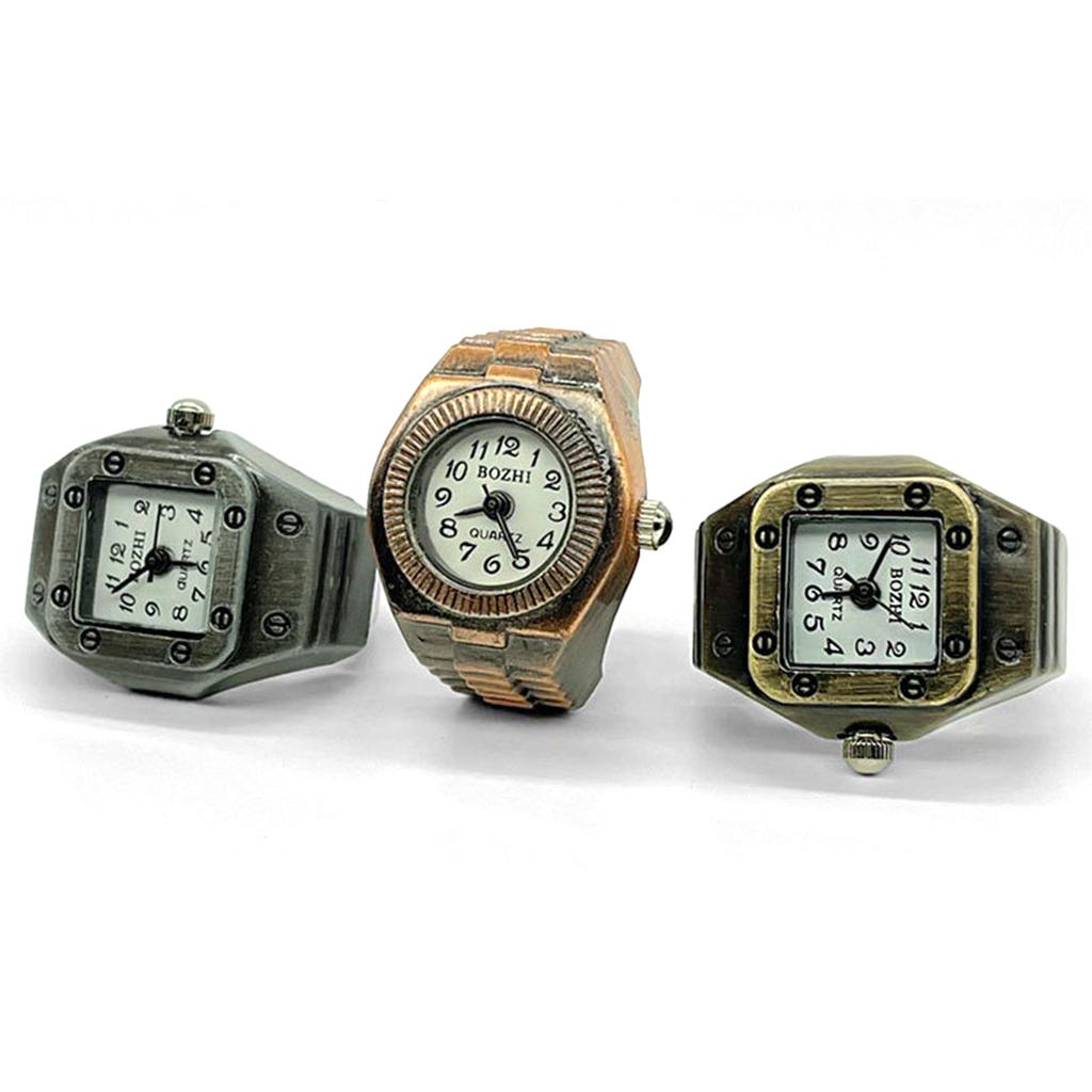 Punk Finger Ring Watch Elastic Wear-resistant Unisex Finger Watch For Anniversary Mini Size Gift For Student Birthdays Christma