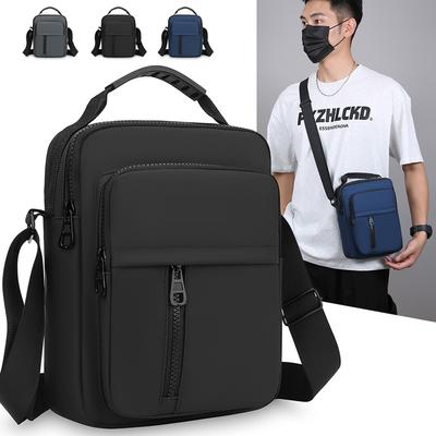 Borsa a tracolla casual da uomo - Borsa a tracolla piccola in Oxford con tasche multiple con cerniera (Portamonete Mini Elegante e Funzionale)