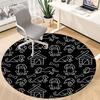 1PC Dogs Bones Office Round Area Rug, Mat Suitable For Office, Under Office Chairs Bedroom Living Room Home Decor, Room Deco
