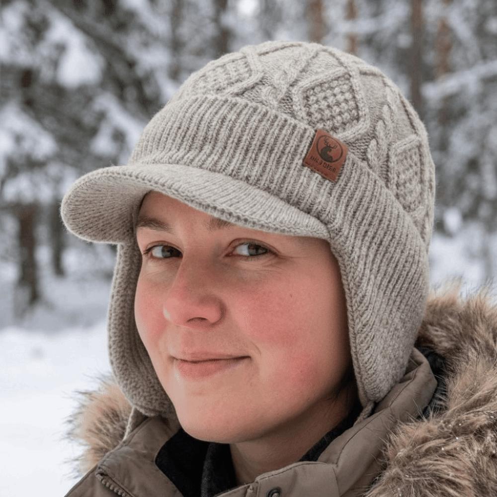 Thermal Earflap Cap Thick Knitted Hat Soft Winter Beanie Hat Outdoor
