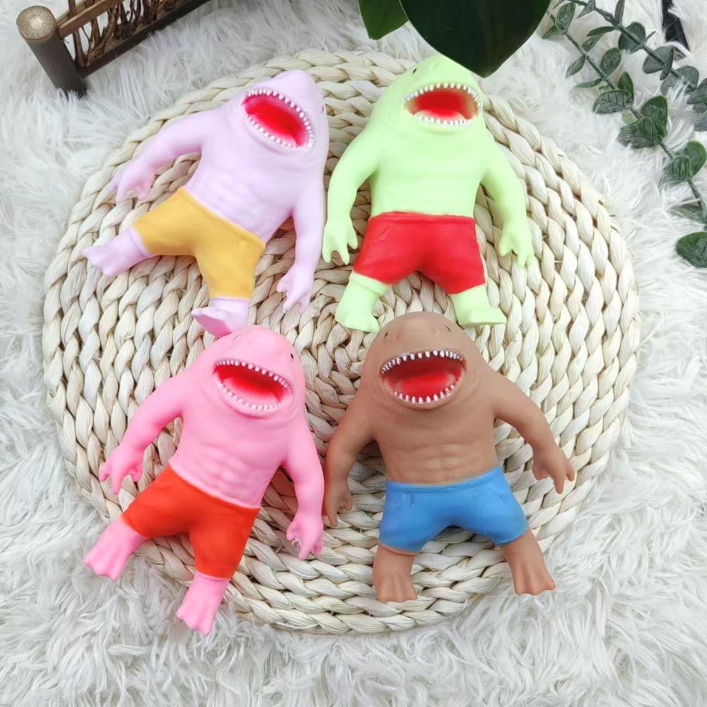 Elastic Shark Squeeze Toy Slow Rebound Sharkman Relax Toys Shark Fidgeting Toys Practical Jokes