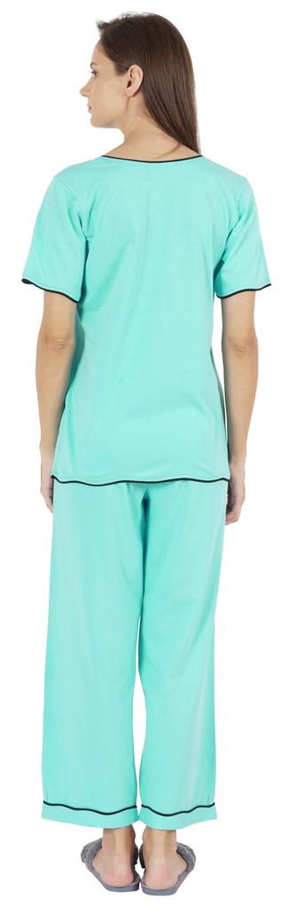 Inkmeso Top Pajama Set Women Solid Sleepwear Pj Loungewear 2 Piece Set