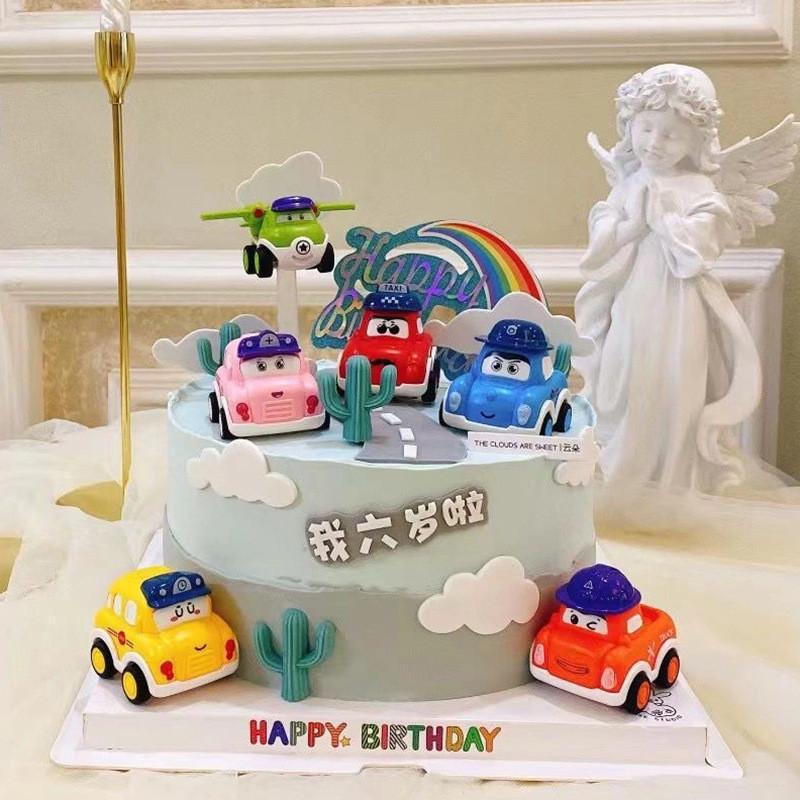 Decoration Cake Car Cartoon Cars 3 Children Birthday Baking Dessert Gift Flag