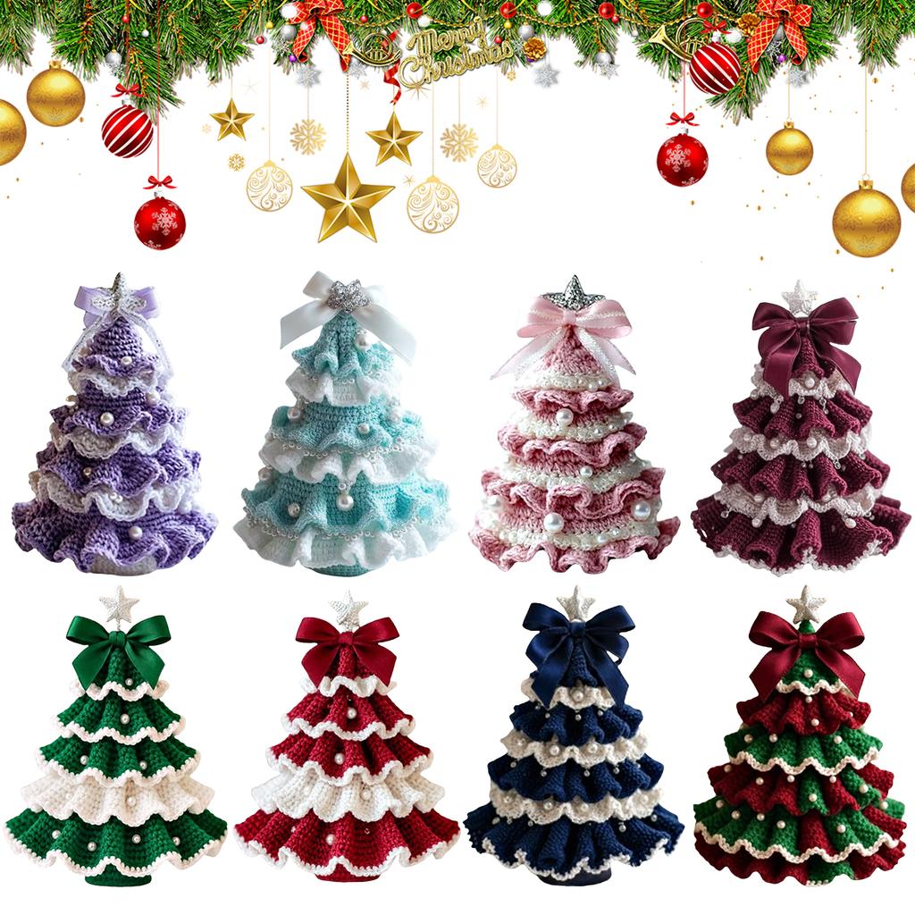 DIY Crochet Christmas Tree Kit Handmade Holiday Decoration Set Beginner Crochet DIY Christmas Tree Kit Xmas Party Decorations