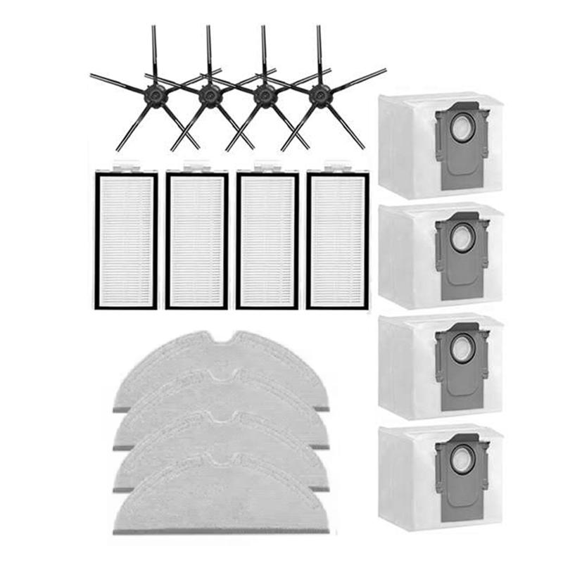AB34-16 Stück Für Roborock Q7 / Q7+ / Q7 Max+ Saugroboter Seitenbürste Wischmopp Filter Staubbeutel Set Reiniger Teile Ersatz