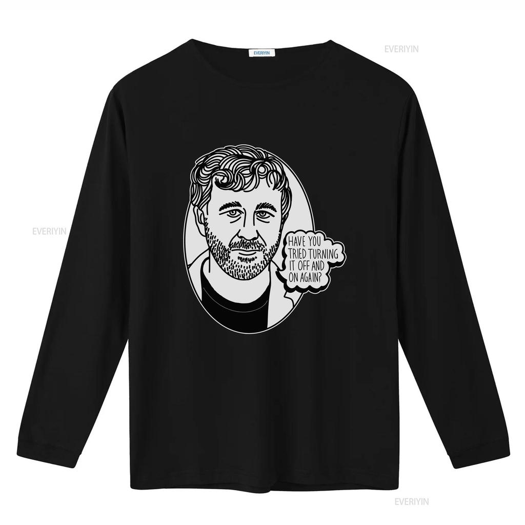 Cult Relevant IT Crowd T Shirt Roy Have You Tried Turning Off and On Again vintage Washed streetwear designer clothes Versatile