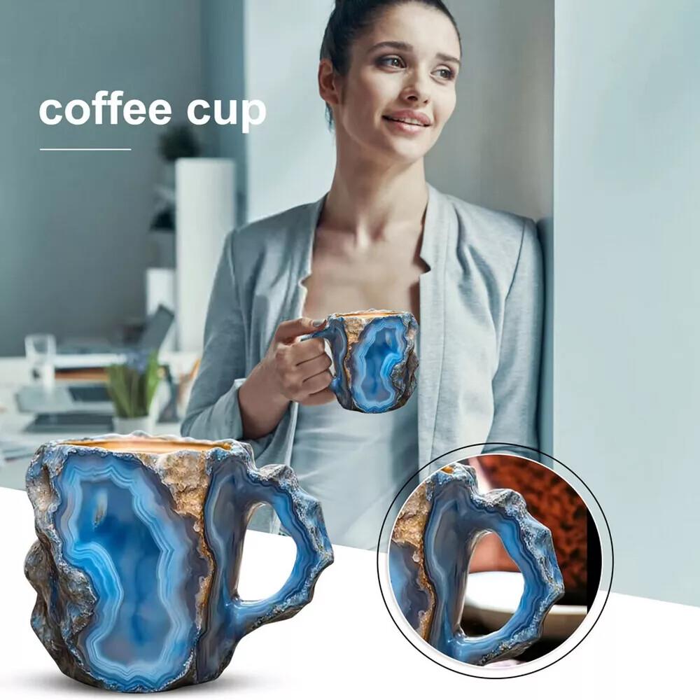 Mineralkristall-Kaffeetasse 2025 Neue mehrfarbige elegante Kristall-Weihnachtstassen Geschenk für Zuhause und Büro Küchenzubehör