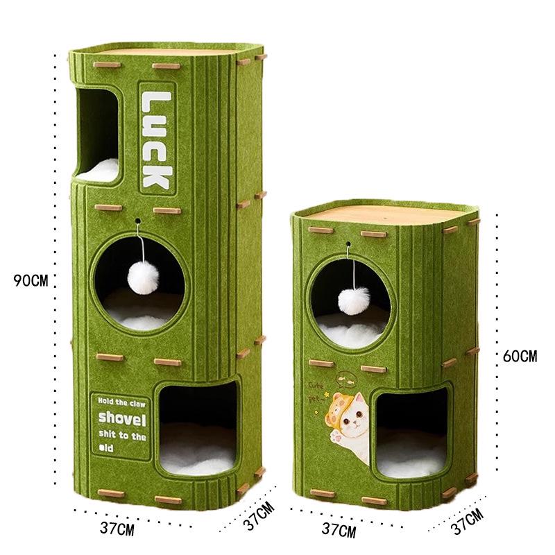 Cat Tree: Multi-layer Nest & Enclosed Bed - Durable, Scratch-Resistant, All-Season, Multi-Cat Home