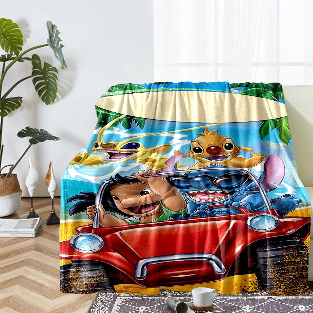 Stitch Theme Printed Blanket - Perfect for Couch, Bed, Travel & Outdoor Use | Machine Washable, Cozy & Durable.