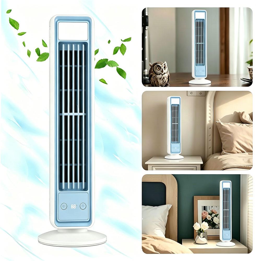 Multi-Dimensional Tower Fan Silent Portable Air Conditioner Office Home Air Cooler Strong Wind Cooling Leafless Air Fan