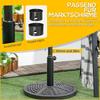 Concrete parasol base, parasol stand with steel tube, round parasol holder, for balcony, terrace, garden, black