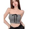 Retro Striped One-Shoulder Halter Top for Women