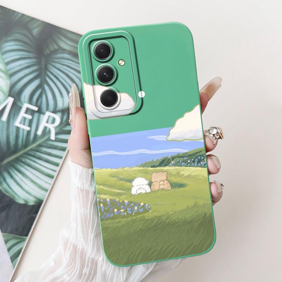 For Samsung Galaxy M55 Case SM-M556B Flower Cartoon Panda Soft Silicone Cover For Samsung M55 5G 6.7"Shockproof Phone Case Funda