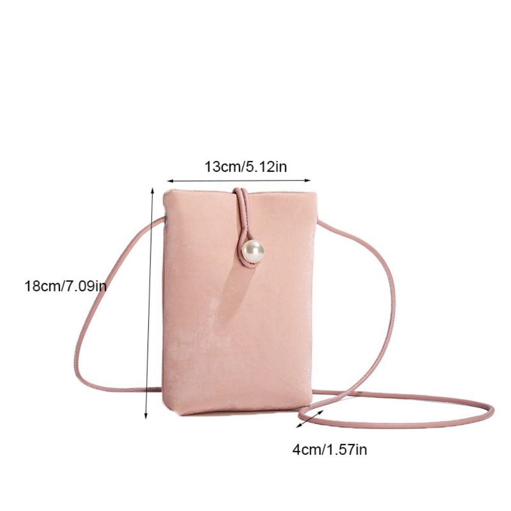 Pu Leather Small Square Bag Pearl Crossbody Bag Simple Shoulder Bag Girls