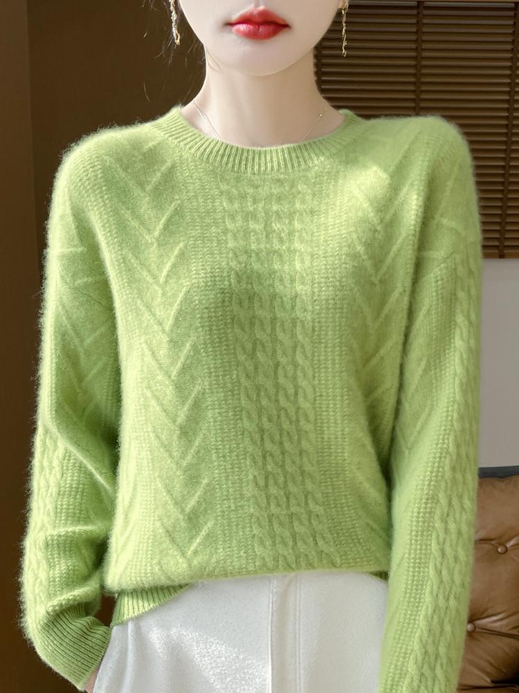 Women's Cashmere Sweater Qinghe Cashmere 30% Cashmere 70% Wool Autumn and Winter Cashmere Pullover Soft and Warm