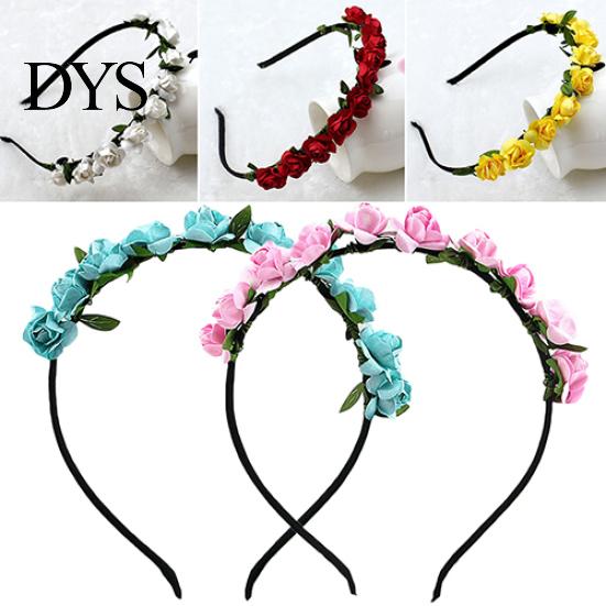 Corona di Fiori di Rosa Fascia per Capelli da Festival Ghirlanda da Matrimonio Accessorio Fascia per Capelli Floreale