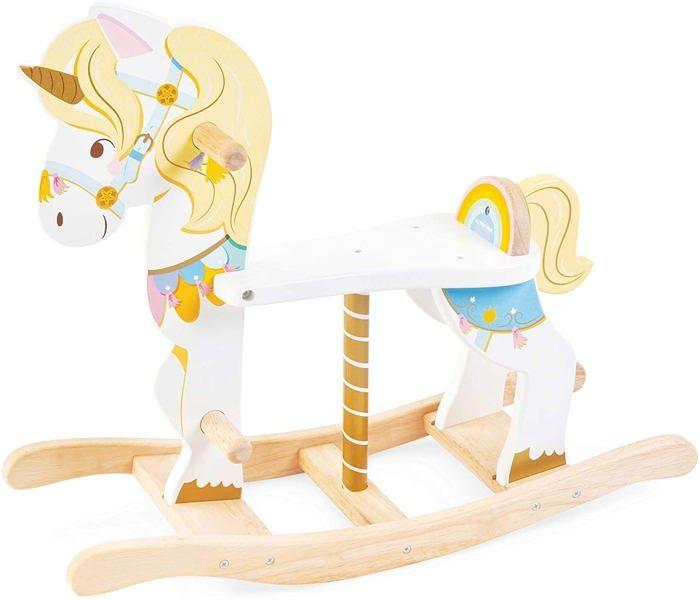 Wooden Rocking Unicorn Le Toy Van - Unique Color - for Children from 12 Months