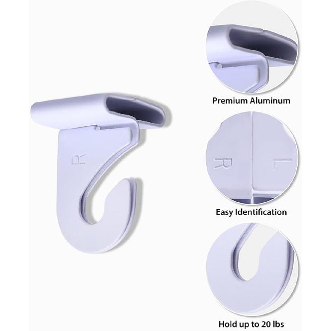 20 Drop Ceiling Hooks for Classrooms & Offices, White Heavy Duty Ceiling Hooks for Hanging Plants & Decorations, Metal T-Bar Hooks for Suspended Drop