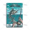 Artisian Fishing Metal Poster Sport Tin Sign Lure Bait Decorative Plaque Wall Decor Garage Bar Pub Club Hotel Cafe Kitchen Home