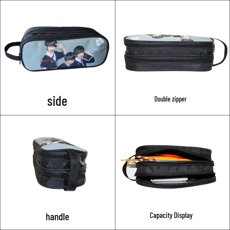 Roblox Double-Layer Pencil Case for School Students - Cartoon Fashion Stationery Box