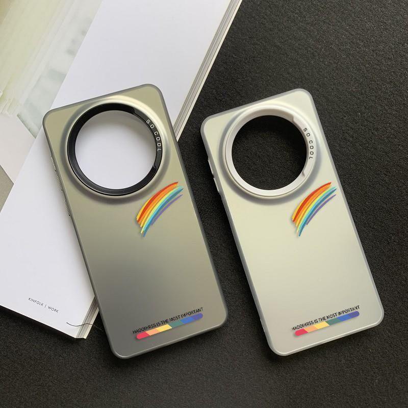 Simple Rainbow Is Suitable for Xiaomi 15/14/13 Mobile Phone Case Note14/13 Colored Silver Civi4pro New K807