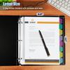 HABGP16PCS/2 Set 3 Ring Clear Binder Dividers with Tabs, 8.5 x 11 8 Tabs Binder Dividers with Pockets, Clear Page Protectors Index Dividers for 3