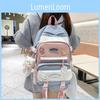 Fashionable Color Blocked Letter Print Student Casual Backpack For Daily Use