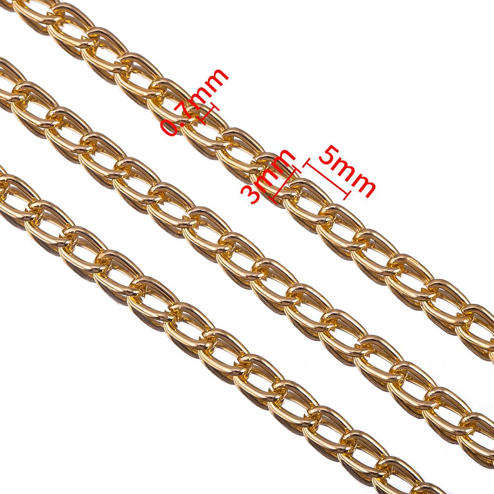 2M 1M 0.5M Aluminium Chain Curb Twisted Chain Links for DIY Handmade Necklaces Bracelets Jewelry Making Accessories Multi Color