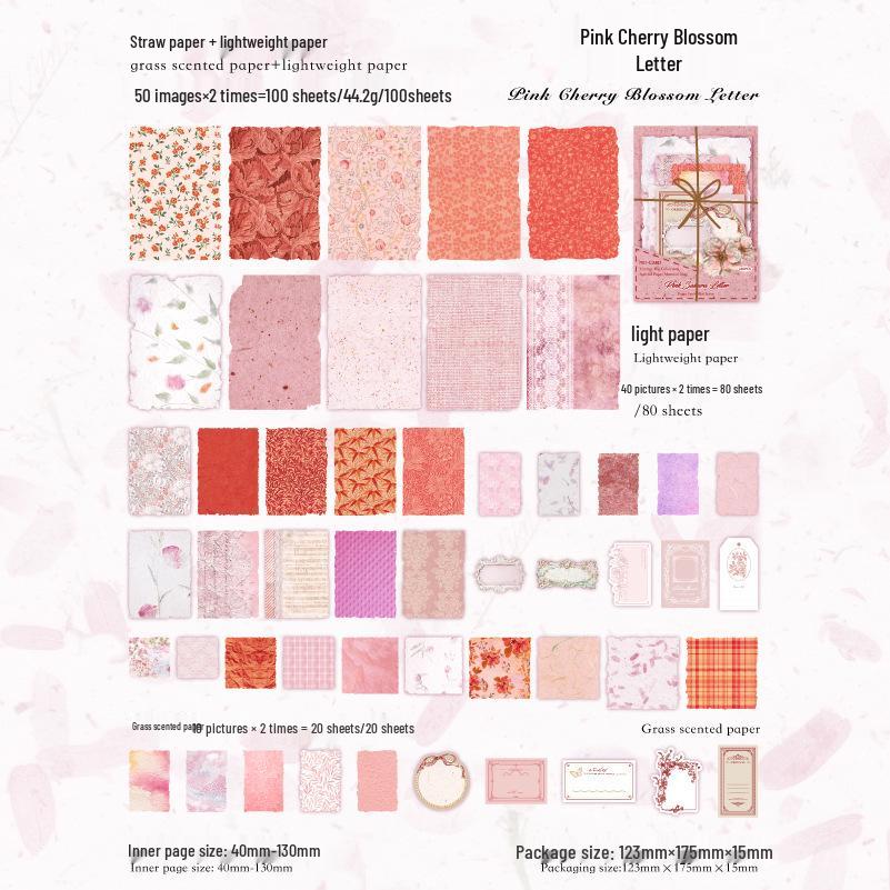 Ретро-набор для ведения дневника «Мо Мо»: 100 листов, 4 стиля, Серия «Двойное удовольствие»