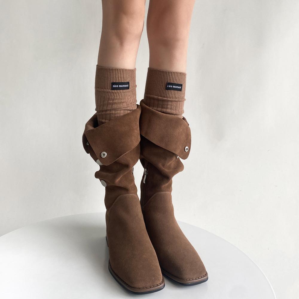 English Letters Calf Socks High Tube Knitted Stocking Fashion Knee-high Socks  Winter