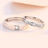 S925 Sterling Silver Starry Sky Adjustable Pave Diamond Couple Rings – Minimalist, Trendy Wedding Bands