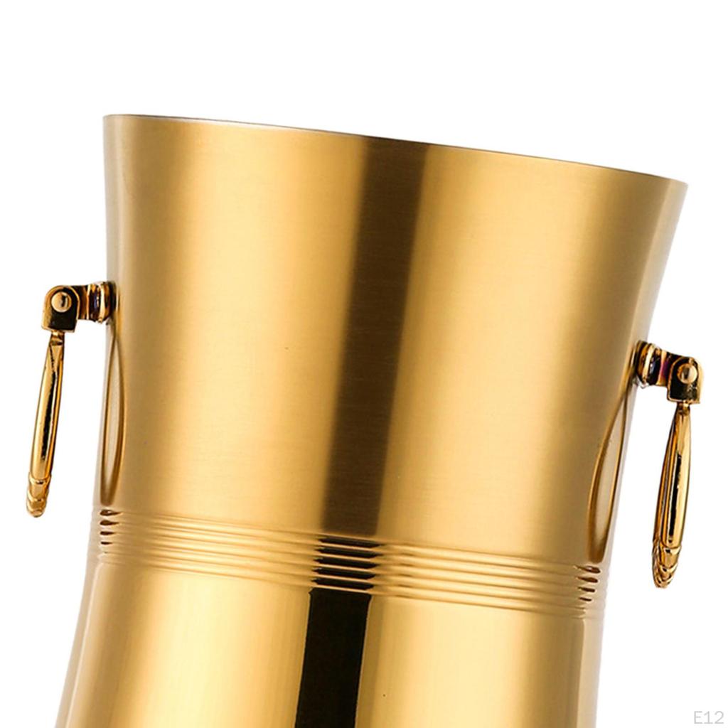 Edelstahl-Eiskübel, Bierkühler, Getränkekühleimer, isoliertes Metallgetränk