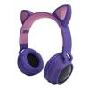 Cat Ear Headphone 3D LED Light Wireless Bluetooth 5.0 Foldable Headsets with Microphone