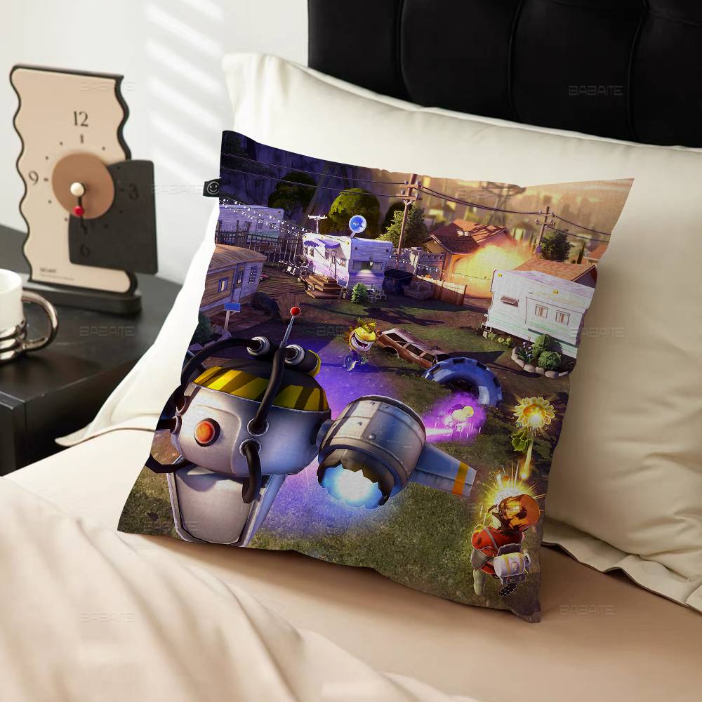 

P-Plants-vs Cartoon Z-ZombieS Pillowcases Home Bedding Decorative Pillow Cover Wedding Super Soft Pillow Case 30cmx30cm