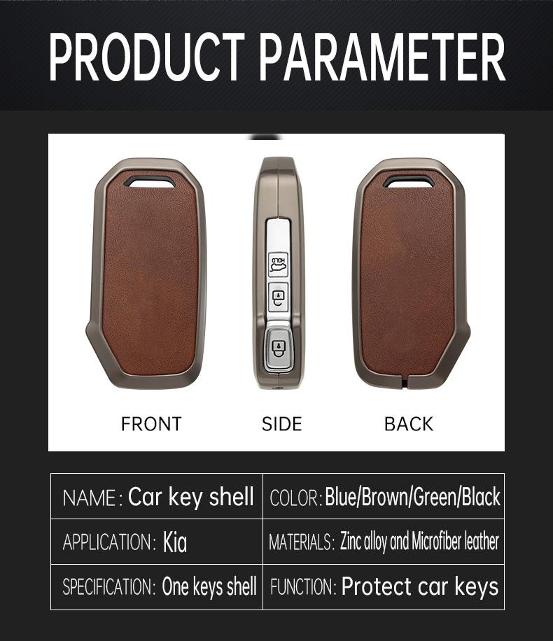 Zinklegering + Läder Bilnyckelfodral För Kia Sportage 2025 2025 Ray Sorento Soul Telluride Cerato 2020 K5 K8 2025 Fjärrnyckelhållare