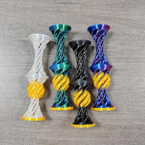 Jucărie Spirală Imprimată 3D cu Bilă de Lansare Piramidă Imposibilă Sculptură de Trecere Iluzie de Fir Vortex Eliberare Stres