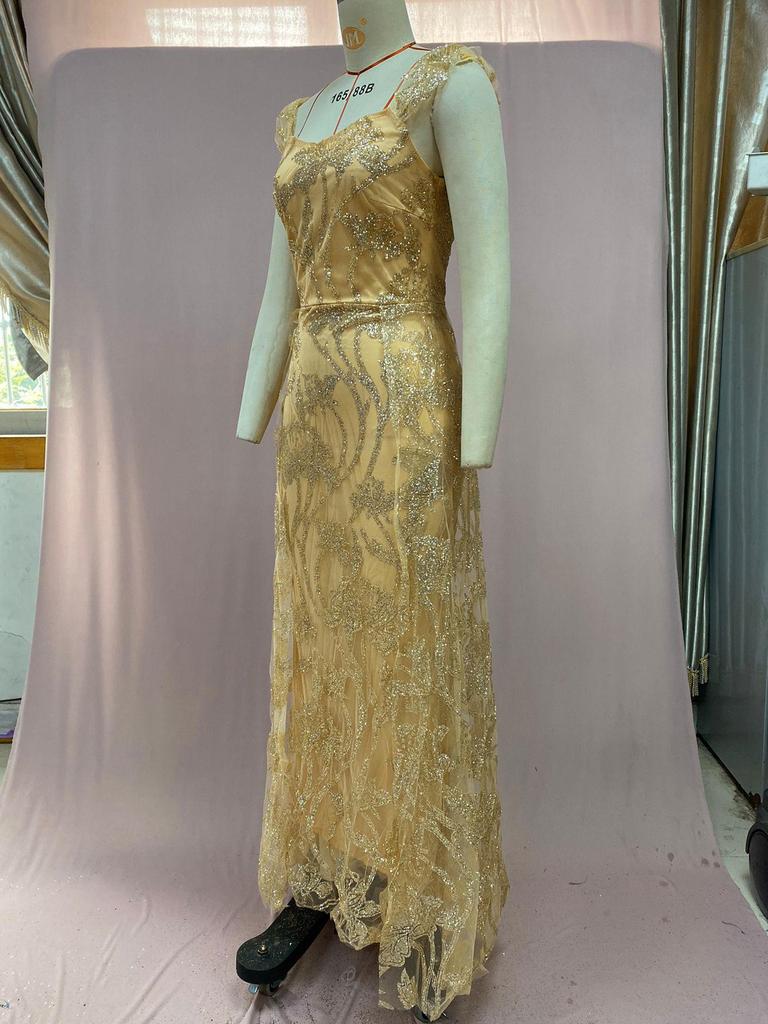 Elegantes Retro Palace Gold Abendkleid - Sexy, Hip, Frühling/Sommer Damenmode