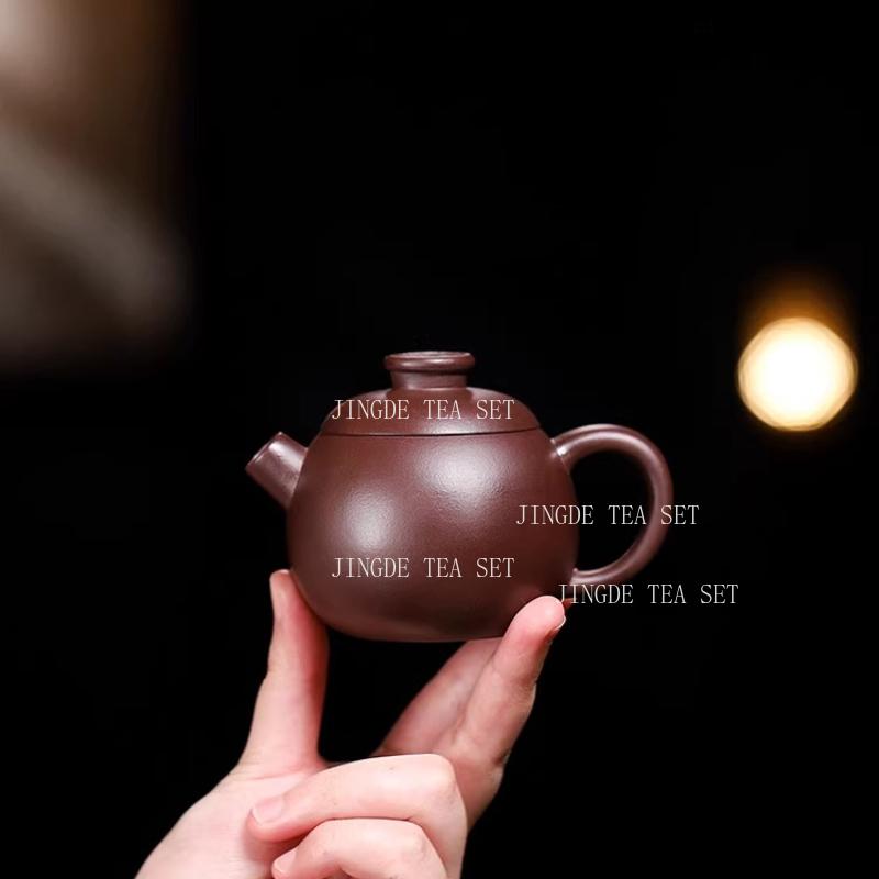 150ml Hollow Out Purple Clay Teapot Chinese Small Capacity Jasmine Tea Teapot Household Circular Teapot Chinese Tea Set Teaware