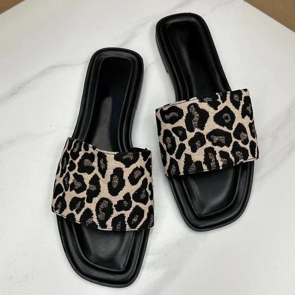 

Fashion Slip-on Women s Summer Shoes on Offers Outdoor Trendy Leopard Print Chinelos Beach Slippers Open Toe Brand Design Ladies Slides 37