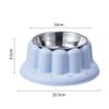 Stainless Steel Anti-Spill Cat Bowl with Chin Protection and Elevated Pudding Flower Design