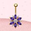 Women Elegent Sexy Flower Belly Button Navel Ring Body Piercing