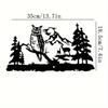 Mountain View Laser-Cut Black Iron Silhouette Wall Decoration
