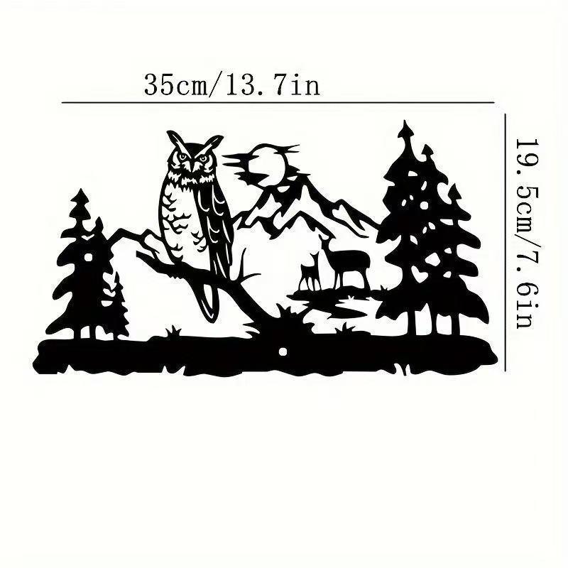 Mountain View Laser-Cut Black Iron Silhouette Wall Decoration