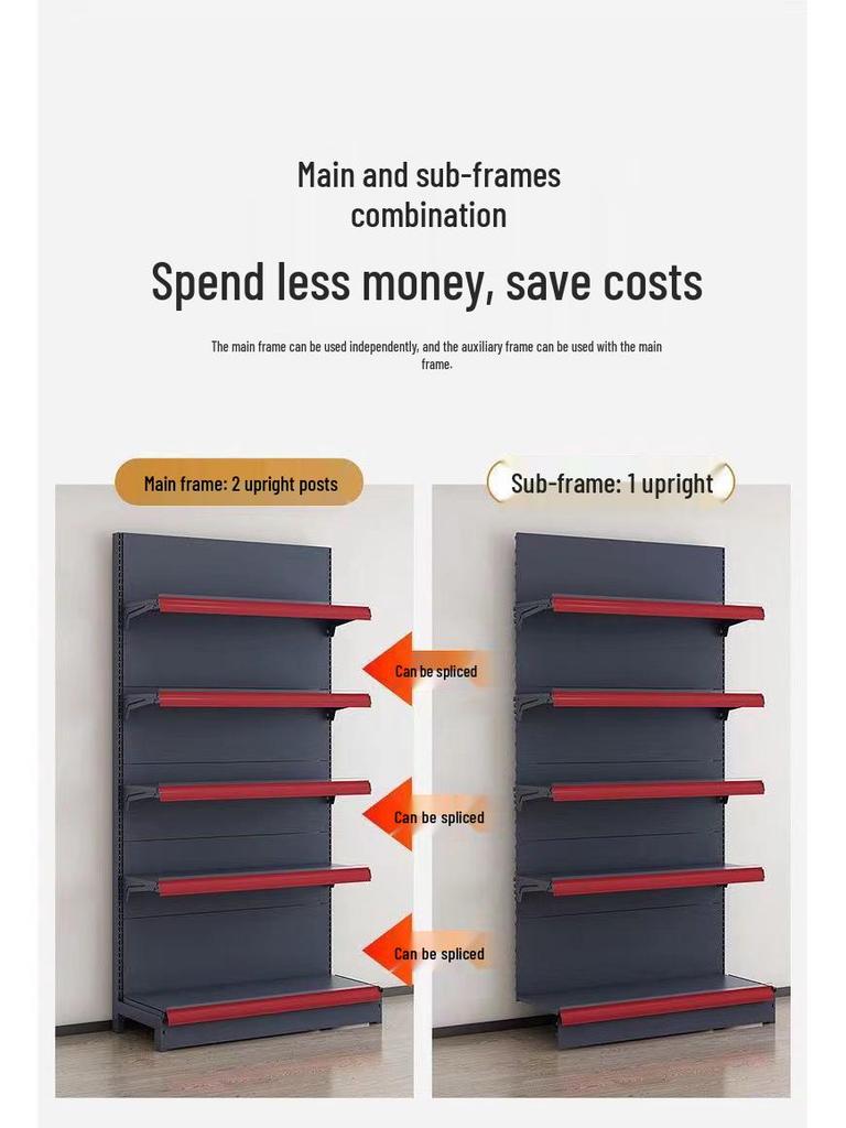 Thickened Supermarket Shelving: Single & Double-Sided Display Rack for Stores, Pharmacies, Baby Shops, and More