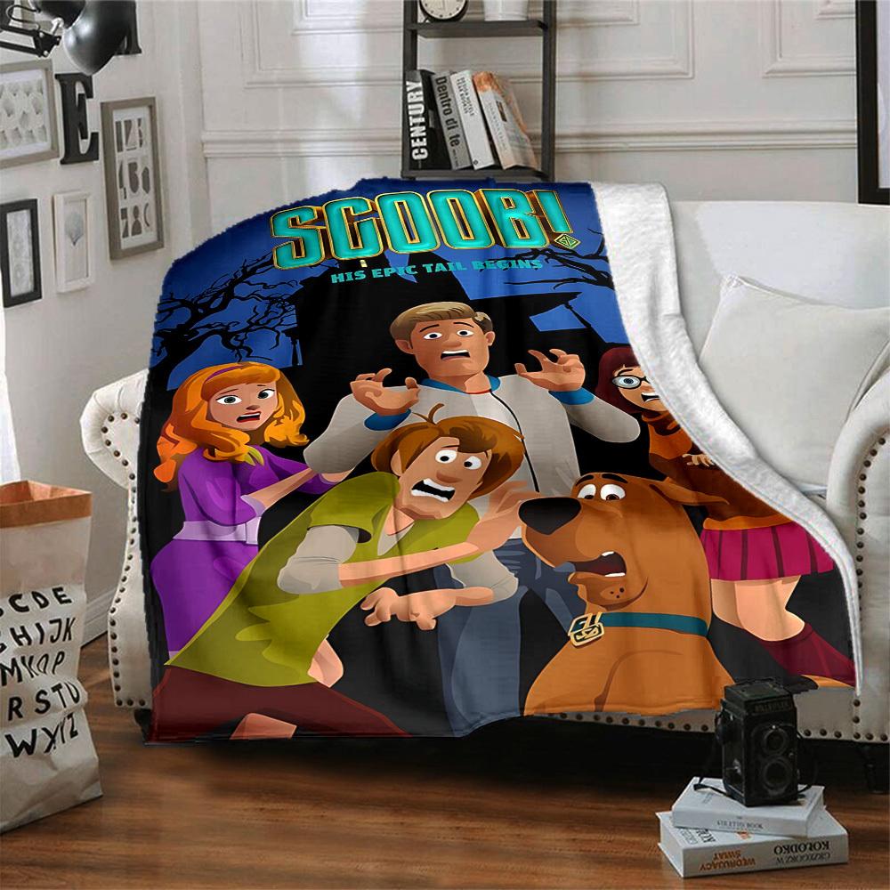 1pc Scooby-Doo Mystery Flannel Throw Blanket - Lightweight Soft Warm All-Season Blanket for Sofa, Bed, Travel, Camping  L1029147