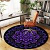 1pc mandala purple Round Chair mat Area Rug - Non-Slip, Floor Mat for Office, Bedroom, home decor Christmas Gift-1002346