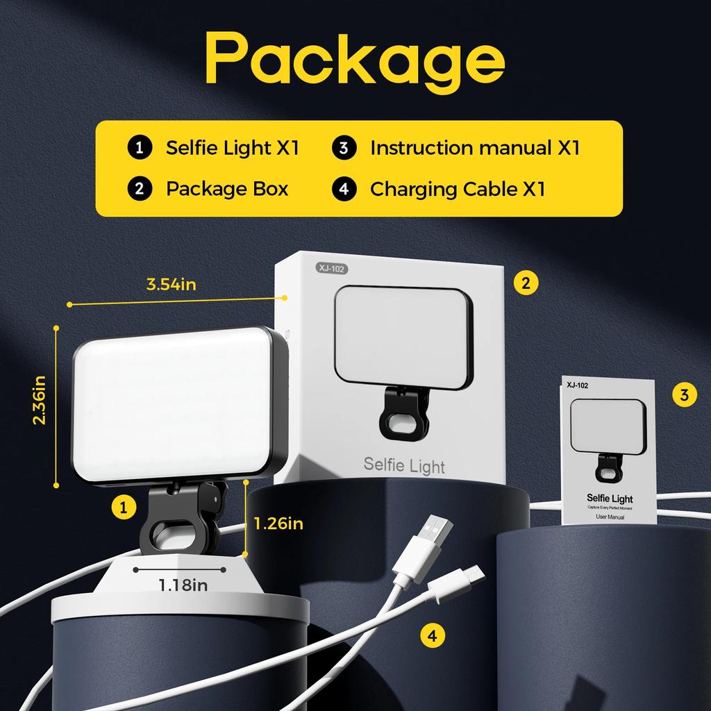 LED Selfie Light for iPhone Samsung iPad Mobile Phone Laptop Clip Ring Flash Fill Light Photo Video Photography Lamp